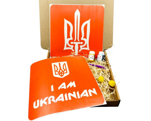 Набор для рисования по ткани «I Am Ukrainian, Тризуб» paint-n064-n059