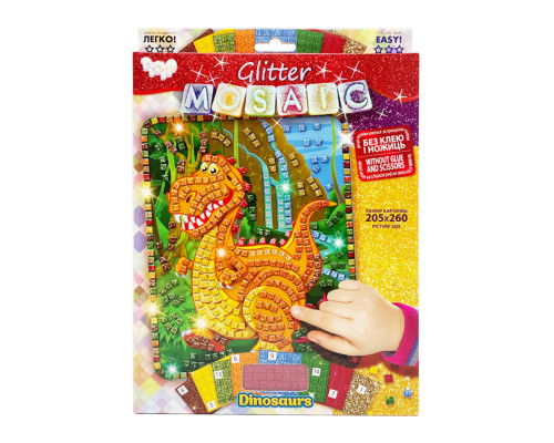Креативна творчість "Блискуча мозаїка: Dinosaurs" БМ-02-01, 20.6х26 см