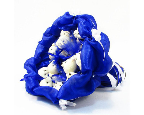 Букет з м'яких іграшок 11 ведмедиків 5282IT синій