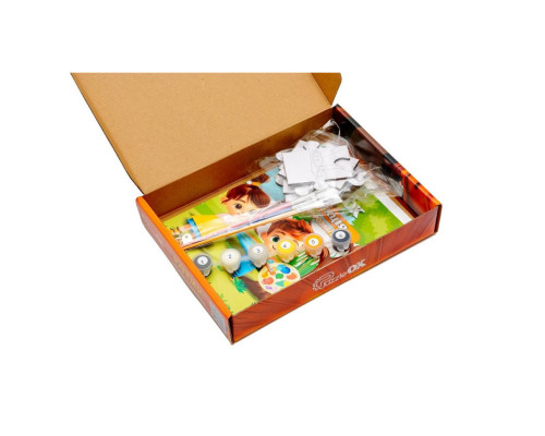 Деревянный пазл-раскраска А5 "Котик" Puz-22938 кисточка, краски, клейкая пленка