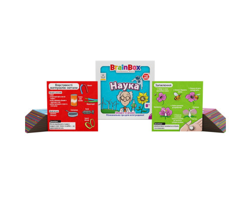Карточная игра Brainbox "Наука" Yago BZZBRSC01UA 55 карточек 1 игральный кубик