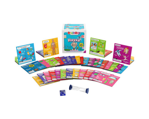 Карточная игра Brainbox "Наука" Yago BZZBRSC01UA 55 карточек 1 игральный кубик