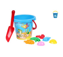 Игрушка "Набор песочный 1" ТехноК 3091TXK ведерко, 6 пасочек и лопатка Голубой