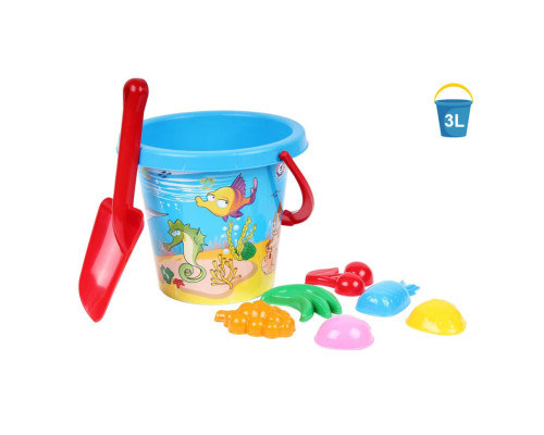 Іграшка "Набір пісочний 1" ТехноК 3091TXK відерце, 6 пасочок та лопатка Блакитний