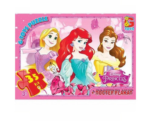 Дитячий пазл "Принцеси дісней" PD90 плакат 35 елементів