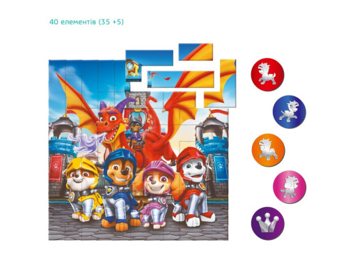 Детский магнитный пазл "Рыцари" 200651, 40 элементов