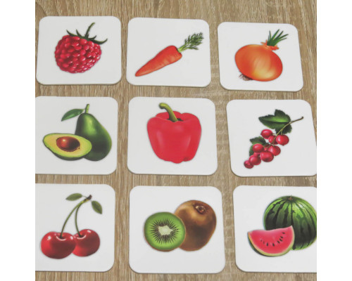 Детская настольная игра "Овощи и фрукты (Мемо)" 0659, 35 парных картинок