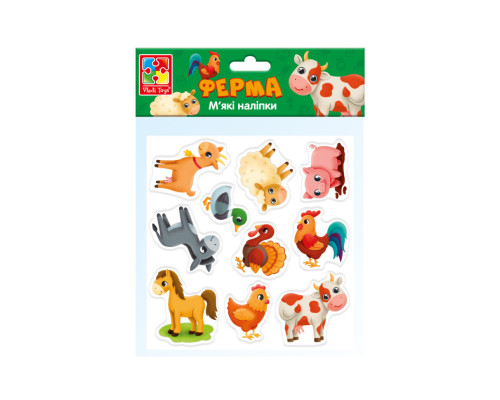 Набір м'яких наклейок "Ферма" Vladi Toys VT4210-08 (укр)