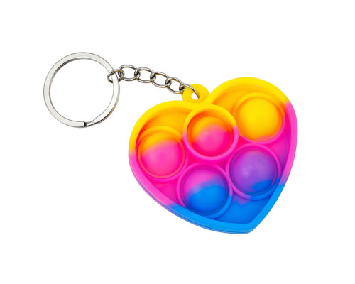 Детский антистресс-брелок Pop It мини Сердце AA3641-10 силикон, 5,5х4,5х1 см