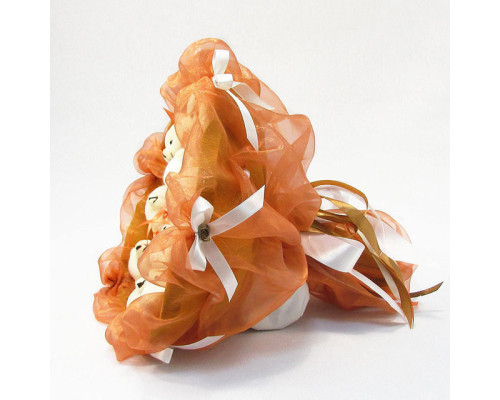 Букет з м'яких іграшок 11 ведмедиків 5283IT теракотовий