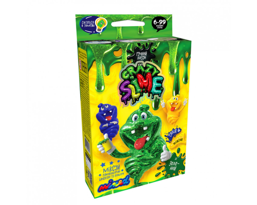 Дитячий набір для створення лизуна "Crazy Slime" SLM-02, 4 види  Зелений