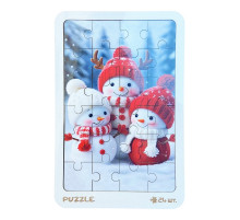 Новорічний пазл-вкладиш "Сніговички" 3240-19-001, 16х22 см, 200 днів