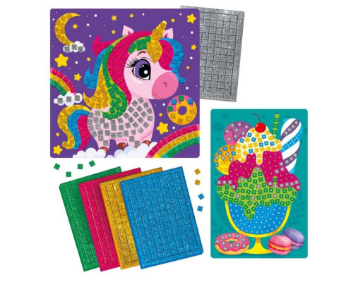 Набір для творчості зі блискучою мозаїкою "Єдиноріг та морозиво" VT4511-12