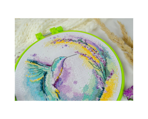 Набор для вышивания крестиком "Цветной вихрь" AHM-073 с пяльцем