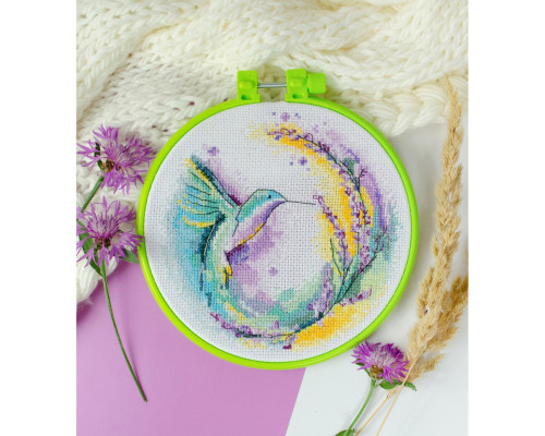 Набор для вышивания крестиком "Цветной вихрь" AHM-073 с пяльцем