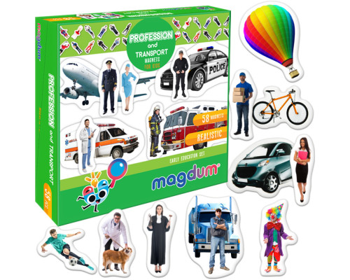 Дитячий набір магнітів Професії і транспорт ML4031-31 EN