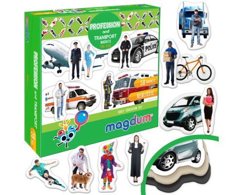 Дитячий набір магнітів Професії і транспорт ML4031-31 EN