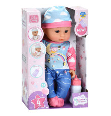 Дитяча лялька-пупс M 6184 I UA 30 см, пляшечка, музика, 4 пісні