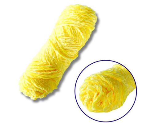 Пряжа плюшева синель PP102, 100 грам, 100% поліестер, яскраво-жовтий