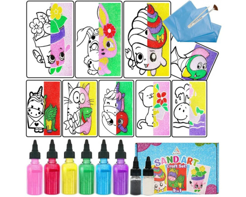 Детский набор для творчества картины с песка 9 в 1 KP-005 с магнитами