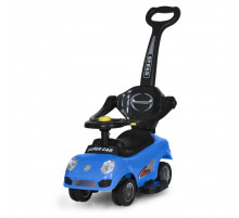 Детская каталка-толокар M 5784-4 синий, c родительской ручкой