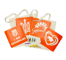 Набор для творчества «Экосумка бязь Карта Украины, Украина цветущая» bag-b-n080-n058