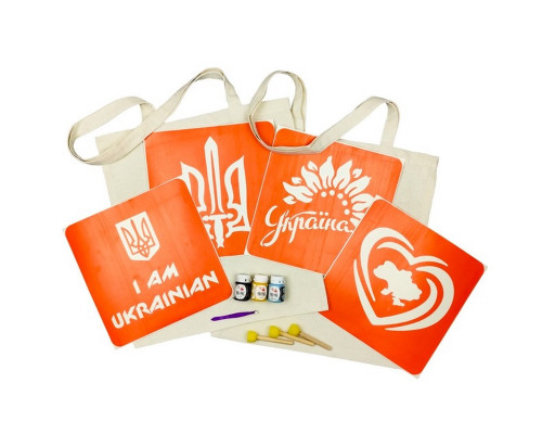 Набір для творчості "Екосумка бязь Мапа України, Україна квітуча" bag-b-n080-n058