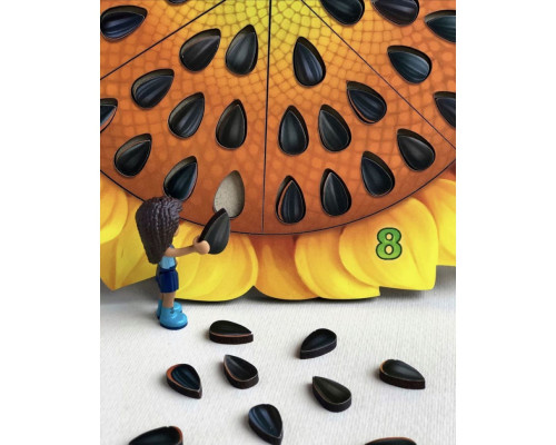 Деревянный пазл-вкладыш "Подсолнечник" Ubumblebees (ПСФ050) PSF050 сортер-счет