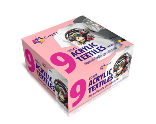 Набор акриловых красок для текстиля 5026-AC 9 цветов по 20 мл