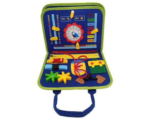 Дитяча розвиваюча сумочка-логіка XX4428 тактильні, розвиваючі вправи, з фетру