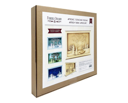 Деревянный АртБокс "Деревенский пейзаж" FDDB-02, 31х23 см