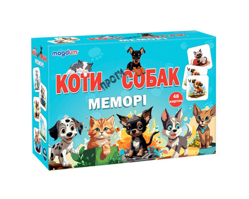Настільна дитяча гра Мемори «Коти проти собак» ME5032-24, 48 карток