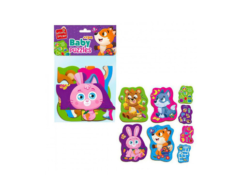 Пазлы макси с игрой Малыш Сможет «Лесные звери» Vladi Toys VT1722-22 Укр