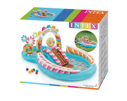 Детский надувной игровой центр "Территория сладостей" 57149 с горкой