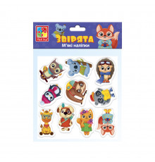 Набір м'яких наклейок "Звірята" Vladi Toys VT4210-10 (укр)
