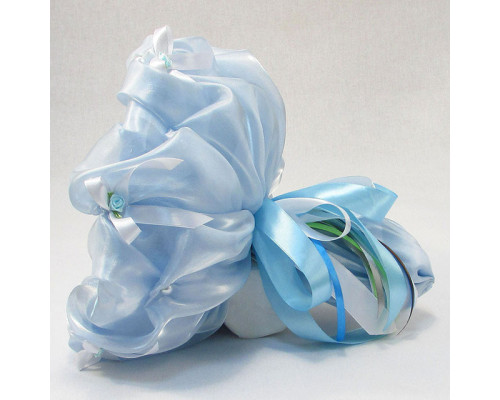 Букет з м'яких іграшок 11 ведмедиків 5285IT небесно-блакитний