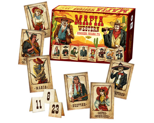 Командна рольова гра "MAFIA WESTERN" MKZ0815, 24 картки