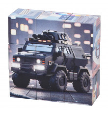 Дитячий магнітний кубік-пазл "Машини будівельні" CL325-3,  3 х 3