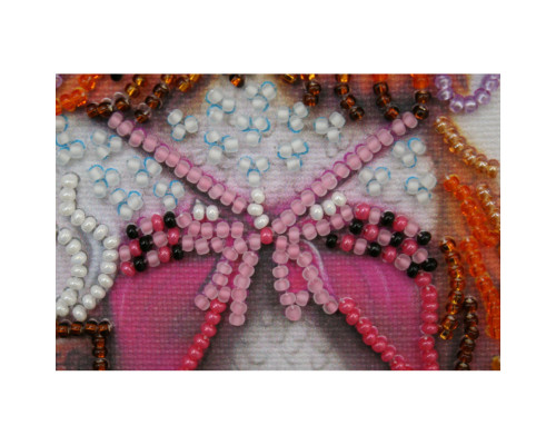 Набір для вишивання бісером "Сова з чашкою кави" AM-104 15х15 см