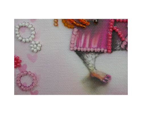 Набір для вишивання бісером "Сова з чашкою кави" AM-104 15х15 см