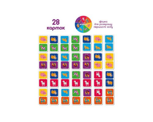 Детская развивающая игра Домино «Животные» ME5032-22, 28 карточек