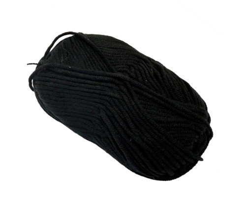 Пряжа фасована петляста NB116, 80% бавовни, 20% молочна клітковина, чорний