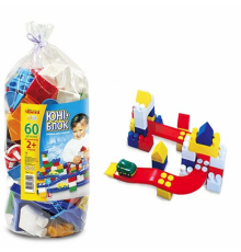 Детский конструктор „Юни-блок”-60 70101, 60 больших деталей Детский конструктор „Юни-блок”-60 70101, 60 больших деталей