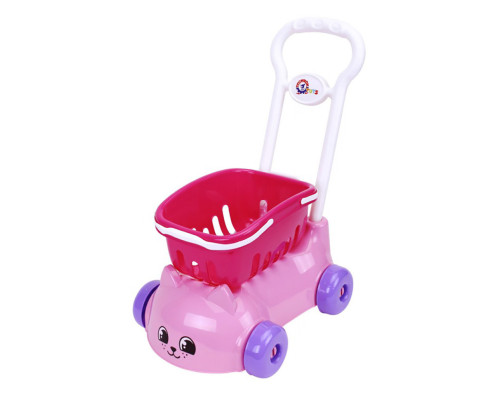 Игрушечная тележка Котик ТехноК 7587TXK с корзинкой