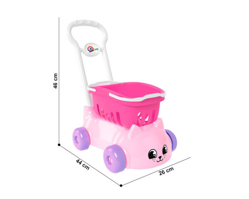 Игрушечная тележка Котик ТехноК 7587TXK с корзинкой