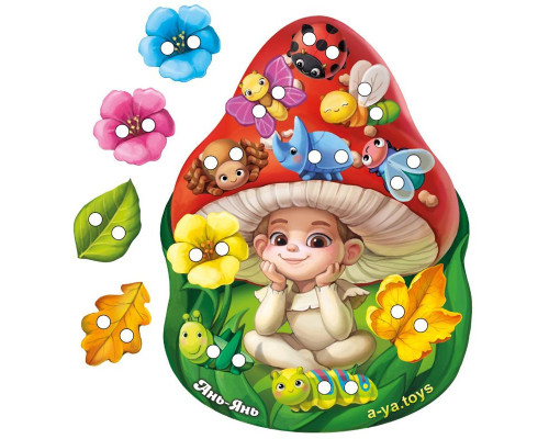 Деревянная шнуровка "Мухоморчик" Ubumblebees (ПСД132) PSD132