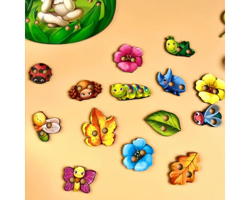 Деревянная шнуровка "Мухоморчик" Ubumblebees (ПСД132) PSD132