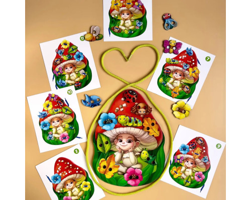 Деревянная шнуровка "Мухоморчик" Ubumblebees (ПСД132) PSD132