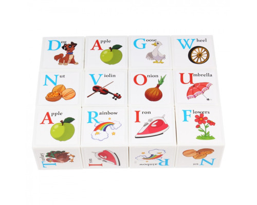 Дитячий розвиваючий набір кубиків "Англійська абетка" 1325TXK 12 кубиків