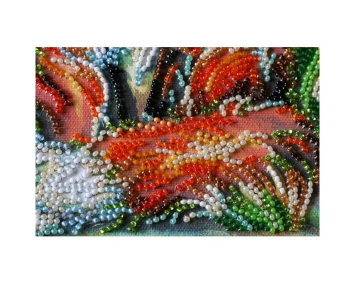 Набір-міді для вишивання бісером "Лисички" AMB-016 на натуральному полотні